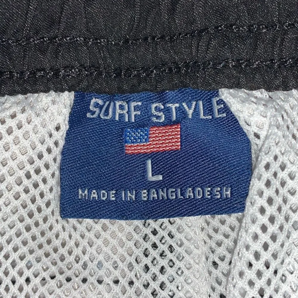 Vintage Surf Style Men's Large Black Blue Boardshorts Swimwear Bathing‎ Suit